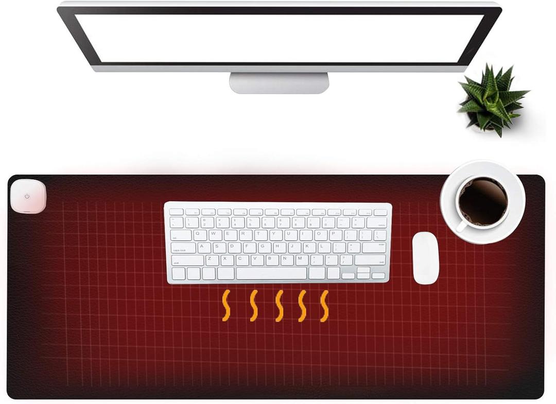 Warm Desk Pad, Office Desk Mat,3 Speeds Touch Control Warm Big Mouse Pad, 31" x 13" Extended Edition Gaming Mouse Pad, Foot Warmer Pad (Black)