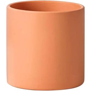 Ceramic Plant Pots with Drainage Hole, Cylindrical Planters Container Small Flower Pots for Succulent House Indoor Plants (Light Orange,8cm / 3.14")