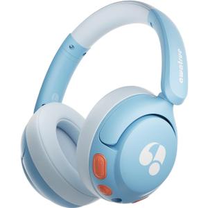 Kids Bluetooth Headphones, 85dB Volume Limiter, Foldable Wireless Over-Ear Headphones for iPad, Travel, 75H Playtime, Bluetooth 5.4, Built-in Mic, Blue