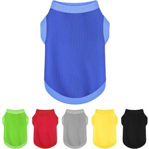 Elevate Your Dog's Fashion Quotient with Colorful and Breathable Sleeveless Cotton Shirts! Perfect Pet Apparel for Small to Medium Dogs Blue XS