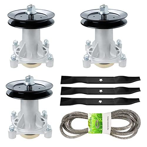 54" Deck Blade Spindle Rebuild Kit for Craftsman Husqvarna YTH2454 LGT2654 LGT2554, Replaces Spindle 187292 192870, Blade 187254, 147'' Belt 196103