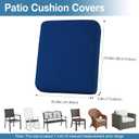 hyha Waterproof Outdoor Cushion Covers for Patio Furniture, Stretch Patio Chair Cushion Slipcovers, Coated UV Resistant Replacement Seat Covers, Solid Color (Navy, 12PC)
