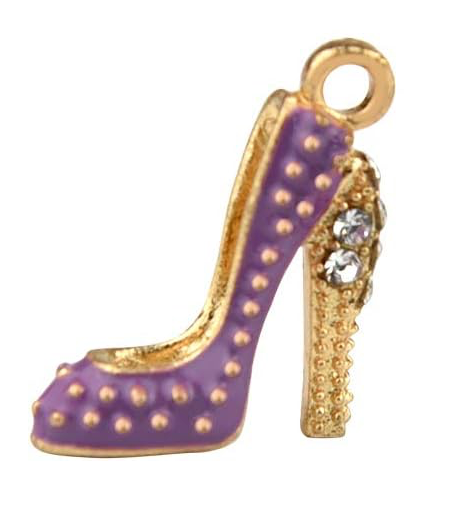 Bskifnn 10 pcs High Heels Charms for Jewelry Making DIY Craft Supplies for Necklace Bracelet Making Earring and More Black, White, Pink, Purple