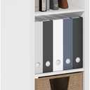 Furinno Cubicle Book Shelf, Vertical 5-Cube Bookshelf, Extra Thick Frame Horizontally & Vertically Reversible Bookcase with Open Back, 14.6" x 16" x 72", for Living Room, Bedroom, Home Office, White