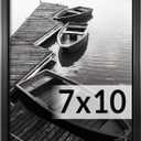 Giverny 7x10 Picture Frames, Black Photo Frames for Wall or Tabletop Display, Simple Design Glossy Finish Frame Perfect for Home Decoration, Office, Hotel and Various Ceremonies Praties