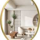 Wall Mirror 42 inch Gold Round Wall Mirror for Entryways, Washrooms, Living Rooms