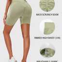 RUNNING GIRL Seamless Scrunch Workout Gym Shorts for Wome,High Waist Tummy Control Athletic Running Biker Shorts (Green, S)