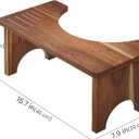 7 Inches Acacia Wood Toilet Stool Squat for Adults,Foldable Poop Stool for Bathroom,Portable Potty Step Stool with Non-Slip Strip,No Assembly Required