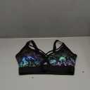 OYOANGLE Women's Metallic Printed Sports Bra Criss Cross Workout Padded Medium Support Running Bras Gym Crop Tops (Black, M)