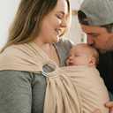 Baby Ring Sling Wrap, Lightweight Baby Carrier Sling Toddler Sling, Cotton Infants Wraps Carrier (7-35 lbs) for Toddlers, Cream