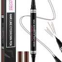 Eyebrow Pencil, 2-in-1 Waterproof Eyebrow Pen, with 2 Tip Microblading Eyebrow Pencil and Ultra-Precise Brow Pencil, with Eyebrow Brush, Eyebrow Pencils for Women, Natural Hair-Like Brows-Black Brown