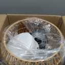 Rattan Light Fixtures Ceiling Mount, 3-Lights Boho Flush Mount Ceiling Light, Hand-Woven Cage Shade Lamp Lighting, Rustic Rattan Chandelier for Hallway Bedroom Kitchen Farmhouse Foyer Entryway (Small)