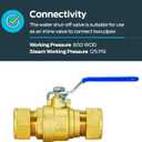 Eastman Full Port Ball Valve, 3/4 x 3/4 Inch Compression Ends, Brass Inline Water Shut-Off Valve, 20097LF