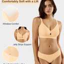 Padded Wireless Bras for Women - Wireless Bra Bralettes for Women with Support Padded Bralette (Beige, S)