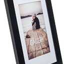 Malden International Designs Black Manhattan 8x10/11x14 Bevel Matted Photo Frame