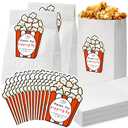 30 Set Large Wedding Popcorn Bags 9.45'' x 5.12'' with 'thanks for Popping by & Celebrating with Us' Stickers, Popcorn Party Favors Gift for Weddings, Christening Parties, Movie Nights