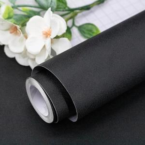 Black Peel and Stick Wallpaper Matte Black Wallpaper 15.7inch x393.7inch Pure Color Cotact Paper Cabinets Waterproof Shelf Self Adhesive Wall Paper Peel and Stick Decorative Vinyl