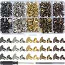 YORANYO 150 Sets 8MM Chicago Screws Leather Rivets for Fabric Chicago Binding Screws Buttons Metal Studs Rivets for Decorate and Repair Belts Bags Shoes Purse Dog Collar Leather Craft (Mixed Color)