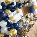 PartyWoo Navy Blue and Gold Balloons 60 pcs 12 Inch Navy Blue Metallic Gold Confetti Balloons for Graduation Wedding New Year Birthday Party Decorations