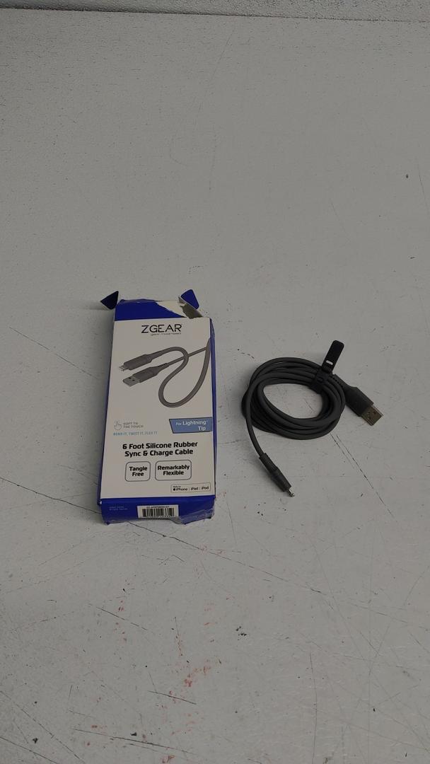 ZGEAR SILICONE CABLE LIGHTNING 6FT GREY