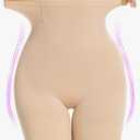 Shapewear Tummy Control Shorts for Women, 5-IN-1 Body Shaper High Waisted Girdle Boyshort Slip Short for Under Dresses Nude L