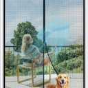 MAGZO Magnetic Screen Door Fit Door Size 72 x 80 Inch, Screen Size 74" x 81" Strong Magnet French Style Mesh, Fiberglass Heavy Duty Mesh with Hook & Loop for Sliding Entrance, Gray