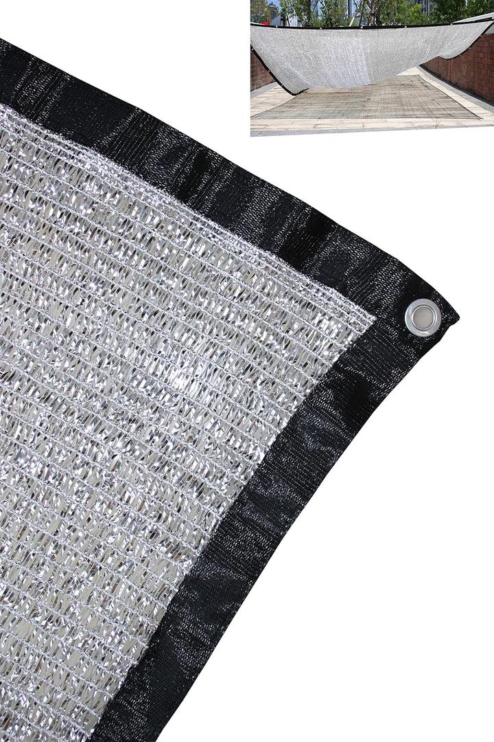 JEXUSUY 70% 10 ft x 14 ft Aluminum Shade Cloth Panels with Grommets