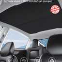 BASENOR 2026 2025 Tesla Model Y Juniper Sunshade Roof [No Gap] [Nano Ice-Crystal] Heat Insulation Foldable Sunroof Cover, UV Protection Shade for Model Y Black