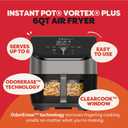 Instant Pot Vortex Plus 6QT Air Fryer with Odor Erase Technology,6-in-1 Functions that Crisps,Roasts, Broils,Dehydrates, Bakes & Reheats, 100+In-App Recipes, from the Makers of Instant Pot,1700W,Black
