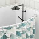 Mcrbeay Curved Shower Curtain Rod, Adjustable 40-72 inches Extra Wide Curved Shower Rods for Bathroom, Rust proof Shower Rod, Stainless Steel Curved Curtain Rod for Shower, Bathtub, White