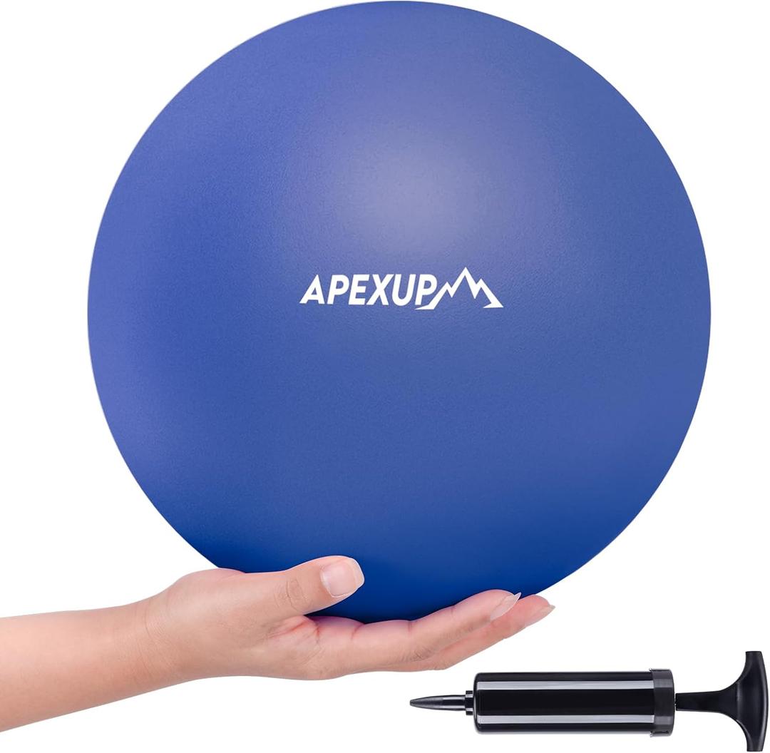 APEXUP 9 Inch Pilates Ball Small Exercise Ball for Yoga, Fitness, Balance, Core Workout, Physical Therapy (Indigo)