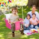 RAGOZONERY 2 in 1 Baby Jumper with Toddler Swing, Baby Jumpers and Bouncers,Indoor Outdoor Toddler Swing SetPink