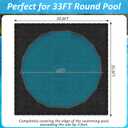 35.6 X 35.6 Ft Leaf Net Pool Covers for 24-33Ft Round Above Ground Pool, 35.5ft Winter Pool Mesh Cover with 100FT String Fits 24-33FT Above Ground Pools, Cover Size: 35.6 X 35.6 FTSquare