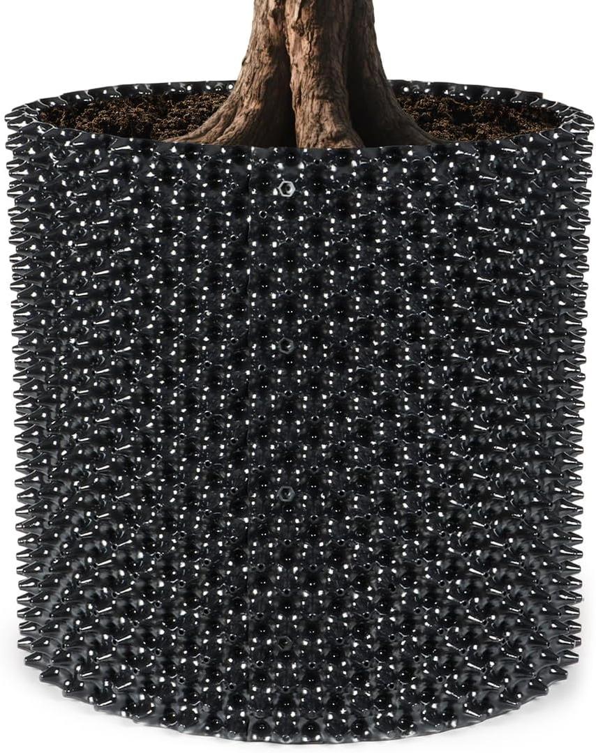 RooTrimmer Air Pruning Containers, 40 Gallon Air Pruning Planters, Sturdy Plastic Roots Control Planter Container for Tree Grow Outdoor, Garden Self-Planting Planters, Size 24"x24", Black, 2P