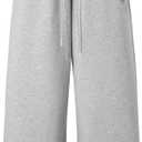 Aelfric Eden Baggy Wide Leg Sweatpants for Women Men Double Waist Camo Elastic Waisted Lounge Pants with Pockets (X-Large, Grey & Blue Plaid)