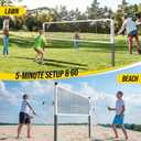 Badminton Set for Backyard, Outdoor Badminton Net with Anti-Sag Design, 4 Professional Badminton Rackets, 4 Shuttlecocks and Carry Bag for Lawn or Beach