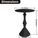 Benkyo Living Room Side Tables Set of 2 Black Round Small End Tables livingroom Sofa End Tables Set of 2 Metal Nightstands Morden Side Table for BedroomBlack