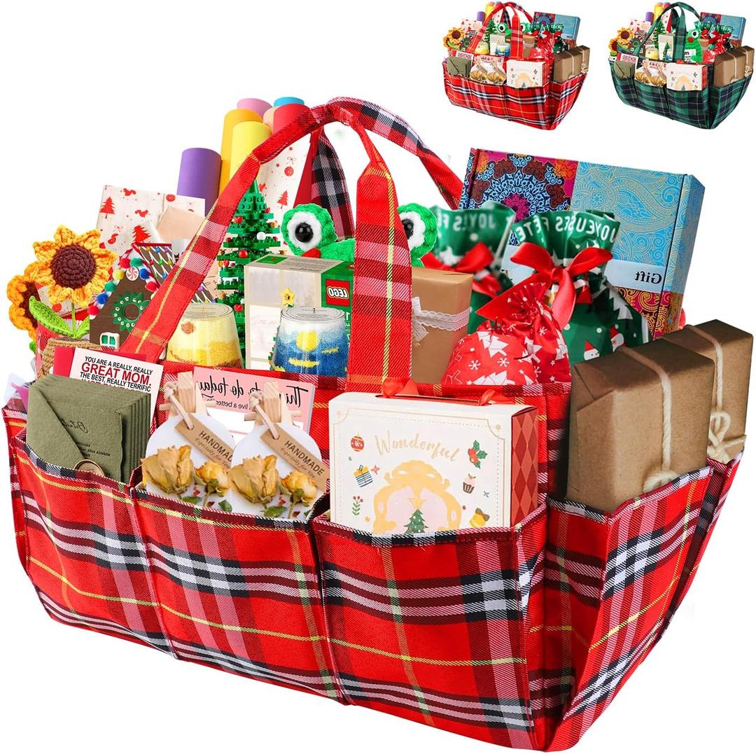 TXIYEAN Storage Bag for Christmas,Large Christmas Gift Bag for Wrapping,Xmas Present Storage Bag with Handles,Reusable Treat Bag Gift Wrapping Supplies(red)