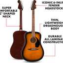 Fender California Debut Redondo Series Acoustic Guitar, Beginner Guitar, 2-Tone Sunburst