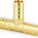 ChillWaves Brass Hose Barb Fittings, Tee 3 way Union Intersection/Splitter Fitting 5/8" Barb x 5/8" Barb x 5/8" Barb with Hose Clamp For Water/Fuel/Air(3-PACK)