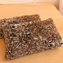 Mengersi Leopard Print Duvet Cover Set Shaggy Fluffy Duvet Cover Set,Cheetah Print Velvet Duvet Cover,Faux Fur Quilt Cover with Pillow Shams,Zipper Closure Queen Size
