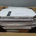 Furnulem White Nightstand with 5 Storage Drawer, Tall Dresser for Bedroom with Led Light and Charging Station, Side Table Nightstand for Closet, Fabric Bins, Metal Frame, Wood Shelf (White)