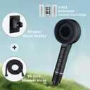 CHOUPIJIANG Filtered Shower Head, 4 Spray Modes ShowerHead with Handheld,High Pressure Filter Shower Head with Hose,3.5 inch Round Water Softener Filters Beads for Hard Water,Black