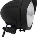 FATECIM 4.5" Motorcycle Headlight Aluminum Visor Bullet Black Head Light Lamp for Harley Sportster XL Dyna Softail Bobber