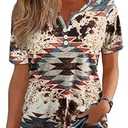 Western T Shirts for Women Cowgirls Graphic Henley Outfits Ladies Rodeo Country Concert Tops Beach Vacation Tees Clothes (XX-Large)