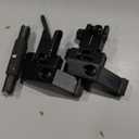 Fiber Optics Iron Sights, Low Profile 45 Degree Front and Rear Backup AR Sights, All Metal Construction Two Aperture Sight with Red and Green Dots for Picatinny and Weaver Rail