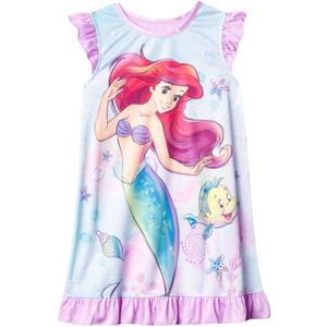 Disney Girls' Dress Nightgown, Short-Sleeve Fantasy Gown, Soft & Cute Pajamas for Kids 4T