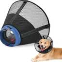 Dog Cone Collar to Stop Licking: Soft Mesh Recovery Collar After Surgery with Detachable Pad, Elizabeth Cone Alternative for Dogs, Normal Eating and Drinking (M,Patterned)
