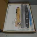 Pizza Stone 5 PCS Set, 15 x 12" Large Rectangle Pizza Stone Set for Oven and Grill with Metal Pizza Peels & Cutter Rocker, 0.6'' Thickened Stone Pizza Pan, Baking Stone for Pizza, Bread