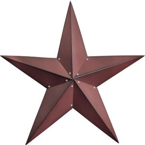 JoyEvy 36" Large Barn Star Outdoor Decoration - Black Metal Star for Outside - Rustic Vintage Western Country Home Farmhouse Primitive Wall Decor